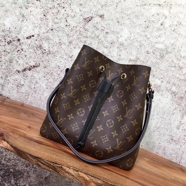 2017 louis vuitton monogram canvas original bag neonoe M44020 black JH00808Dy68