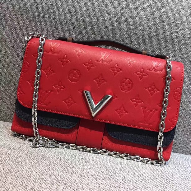 2017 louis vuitton original leather very chain bag M42901 red JH00806Mo27