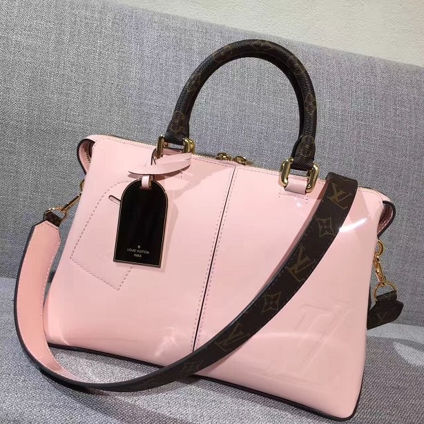 2017 louis vuitton tote miroir vernis original leahter M54639 pink JH00803bz90
