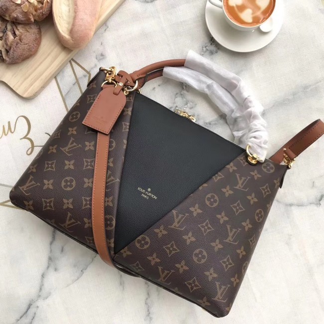 AAA 1:1 Louis Vuitton Monogram Canvas original V TOTE MM M43949 black JH01694Lg12