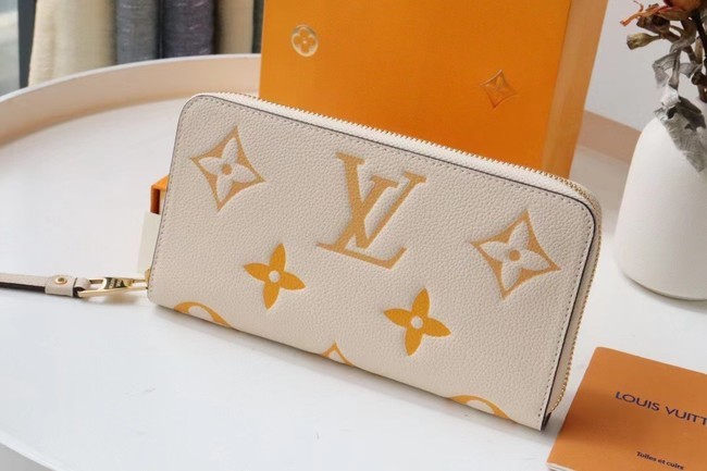 AAA 1:1 Louis Vuitton ZIPPY WALLET M80403 Cream&Saffron JH00164IL96