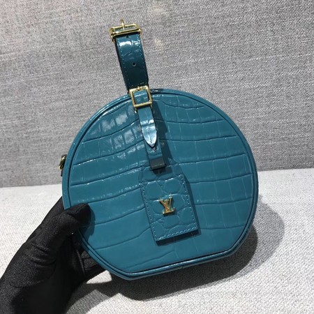 AAA Louis Vuitton original Croco Leather petite boite chapeau M43516 blue JH00406bB27