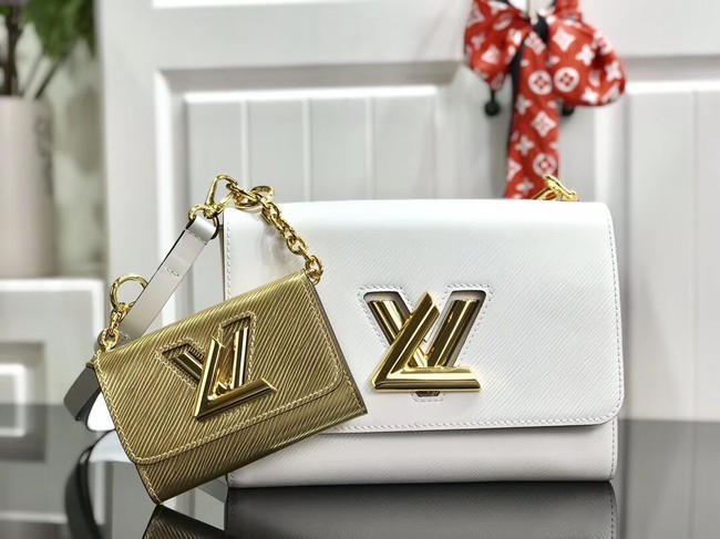 AAA Louis vuitton original epi leather TWIST MM M50280 white&gold JH00767Nk89