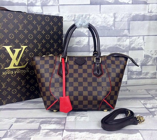 AAAAA Louis Vuitton Damier Ebene Canvas Caissa Tote BB Bag M41807 Brown JH00960Jq92