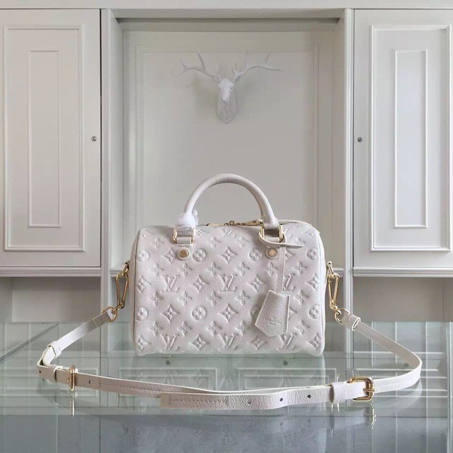 AAAAA Louis Vuitton Monogram Empreinte 25CM Tote Bag M91337 White JH01061hr50