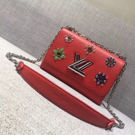 Best louis vuitton TWIST Original leather Shoulder Bag 50272 red JH00637zE83