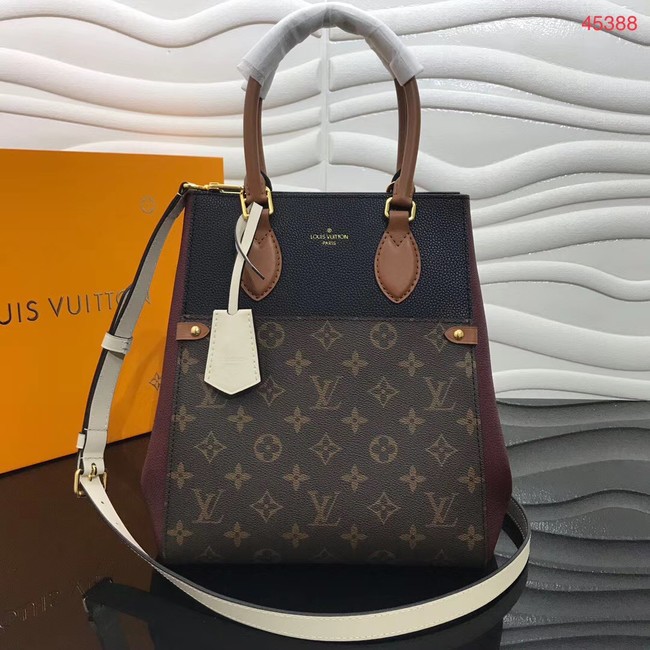 Copy 1:1 Louis Vuitton Original FOLD TOTE medium M45409 black&brown&white JH00391lS35