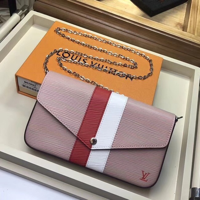 Copy Louis Vuitton original Epi leather POCHETTE FELICIE M62982 pink JH01896Of26