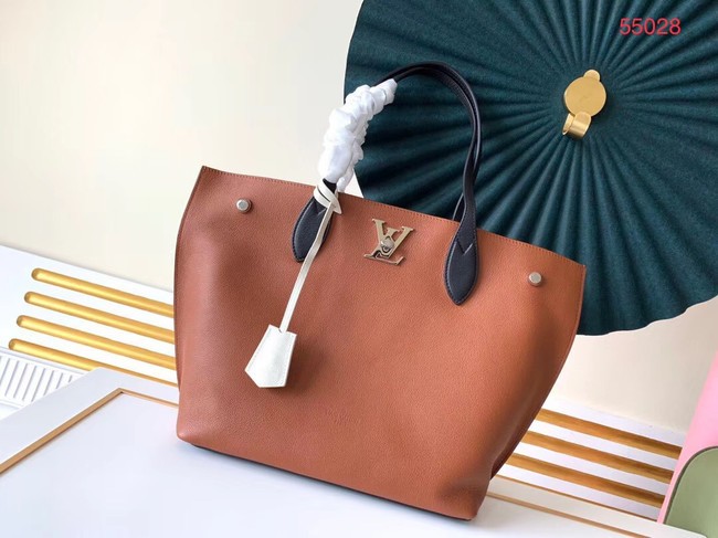 Copy Louis vuitton original LOCKME GO M55028 Camel JH00716Of26