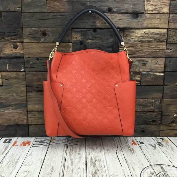 Fake Best 2015 louis vuitton monogram empreinte bagatelle m50074 cherry red(original leather) JH01152zZ68