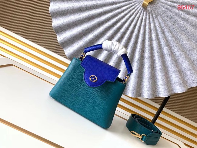 Fake Louis Vuitton Original Taurillon leather CAPUCINES BB M95509 blue JH00729El40