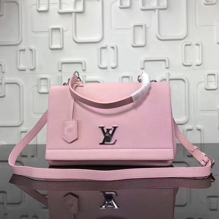 Fake Louis vuitton soft original calf leather LOCKME BB Bag M50250 pink JH00277TR19