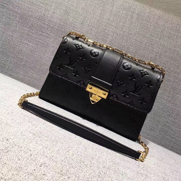 Fake Replica 2017 louis vuitton original leather saint sulpice pm M43392 black JH00755Ml87
