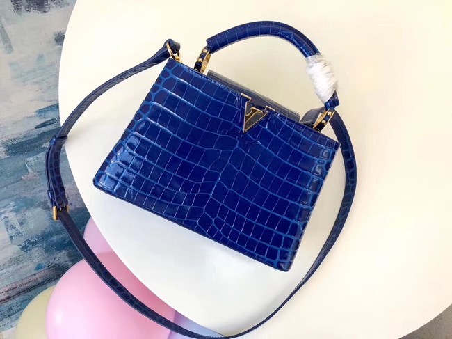 Fake Replica Louis vuitton original crocodile CAPUCINES PM M94587 blue JH01187cN57