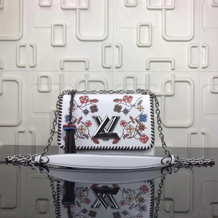Fashion louis vuitton original epi leather twist Monogram flower M50282 white JH00264EB73