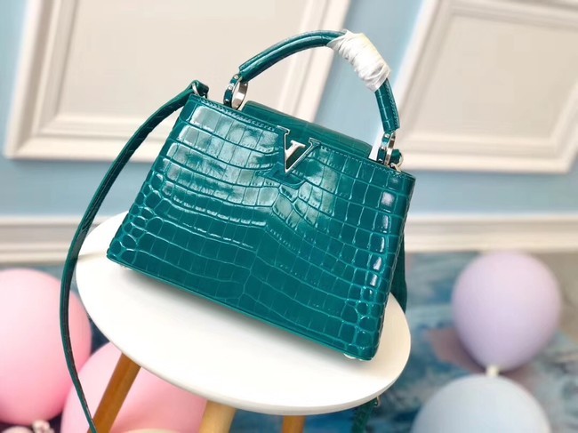 First-class Quality Louis vuitton original crocodile CAPUCINES PM N93163 green JH01185gc84