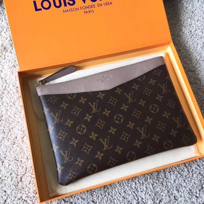 First-class Quality Louis vuitton original Monogram Canvas DAILY POUCH M62048 grey JH01272JF90