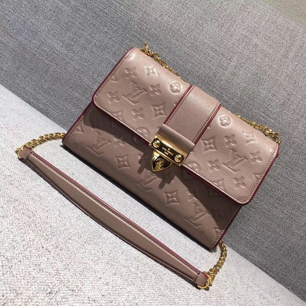Imitation Top 2017 louis vuitton original leather saint sulpice pm M43392 apricot JH00752eZ32