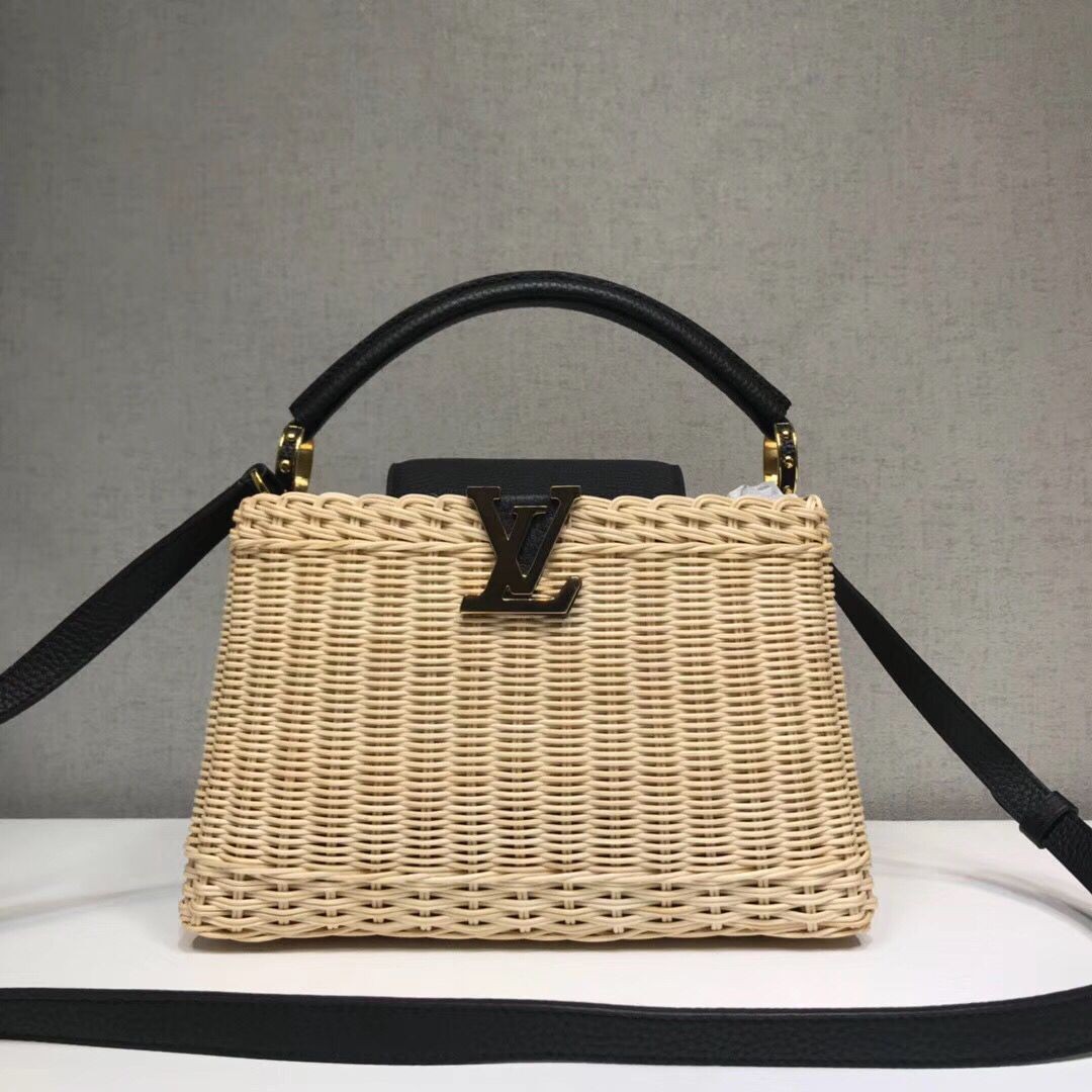 Imitation Top Louis Vuitton Original CAPUCINES PM M50011 Black JH00982eZ32
