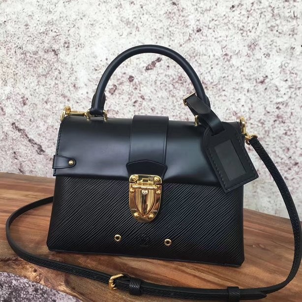 Knockoff 2017 louis vuitton original leather one handle epi M51519 black JH00782Bc82