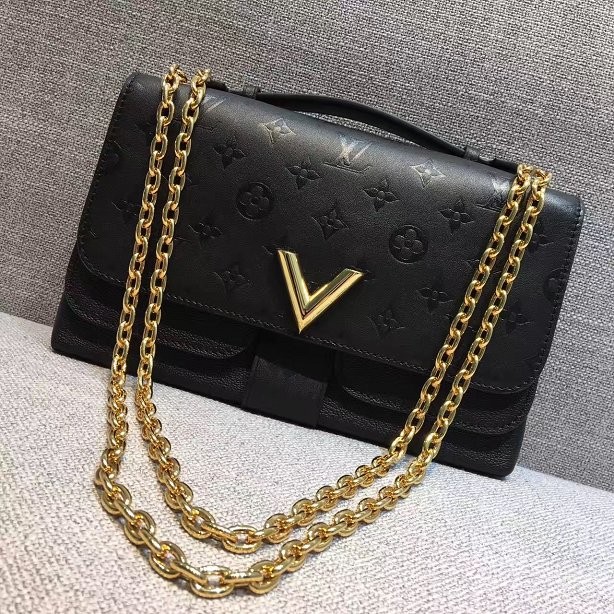 Knockoff 2017 louis vuitton original leather very chain bag M42899 black JH00812Nf40