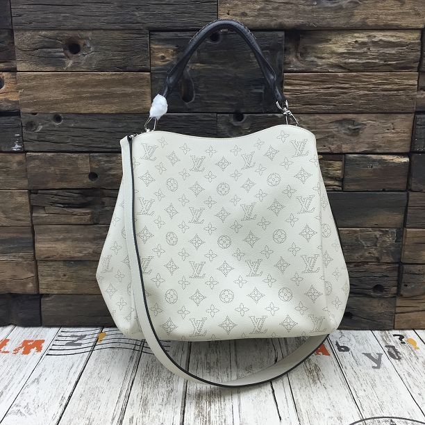Knockoff AAAAA 2015 louis vuitton mahina leather babylone pm m50059 white(original leather) JH01147bP60