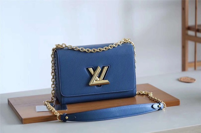 Knockoff AAAAA Louis vuitton original epi leather TWIST MM M52870 blue JH01377bP60