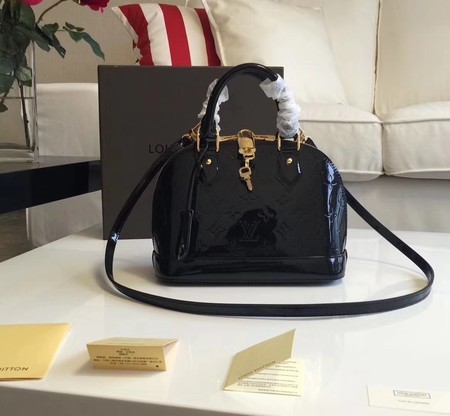 Knockoff AAAAA Louis vuitton original Monogam vernis Alma BB M91606 black JH00557bP60