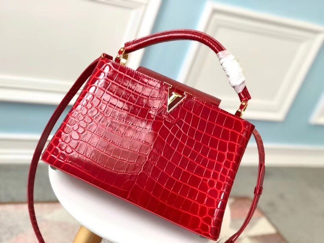 Knockoff High Quality Louis vuitton original crocodile CAPUCINES PM N93163 red JH01186xB29