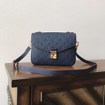 Knockoff High Quality Louis Vuitton original Monogram Empreinte Tote Bag M41486 Blue with red JH00366xB29