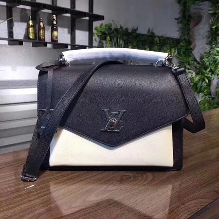 Knockoff louis vuitton original Leather MY LOCKME 54849 black with white JH00534dO66
