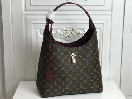 Knockoff Louis vuitton original monogram canvas flower hobo bag M43545 purple JH00222Nf40