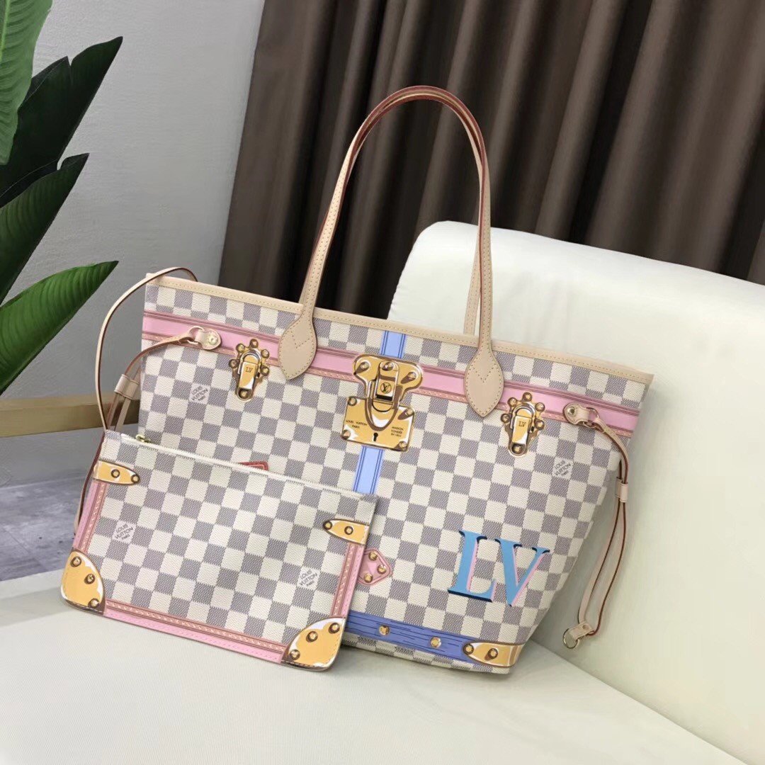 Louis Vuitton Damier Azur Canvas original neverfull mm B40156 JH00213bz90
