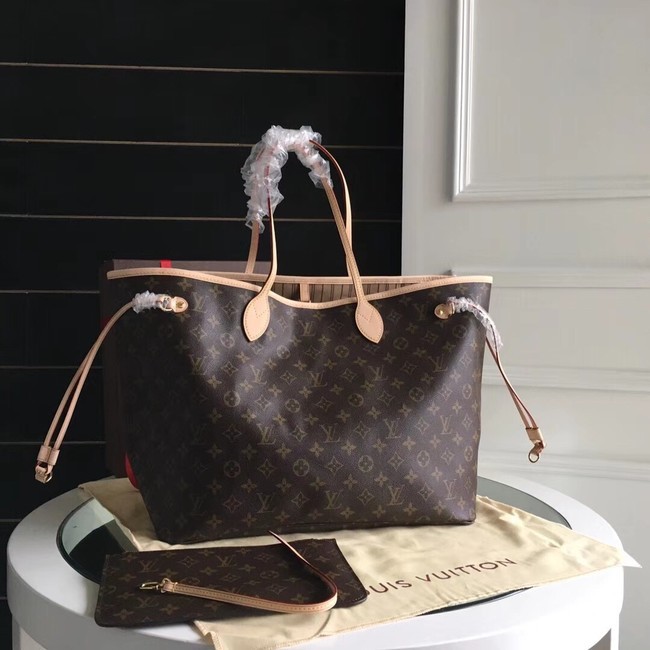 Louis Vuitton Monogram Canvas Original NEVERFULL GM M40990 apricot JH01998Za30