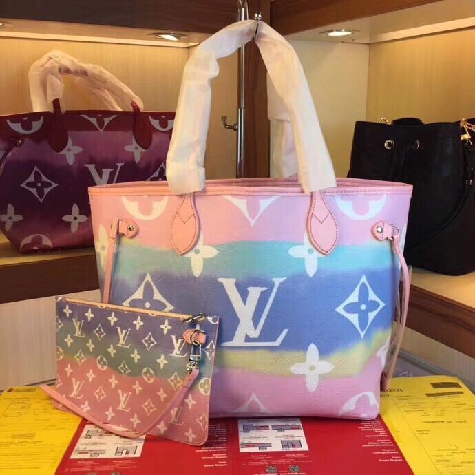 Louis Vuitton Monogram Canvas Original NEVERFULL M45128 pink JH00594Pu45