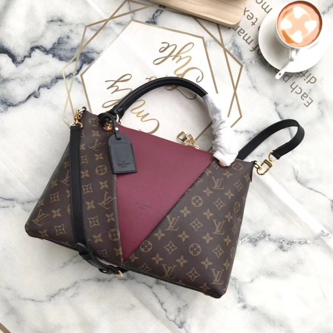 Louis Vuitton Monogram Canvas original V TOTE MM M43949 Bordeaux Red JH01693KD63