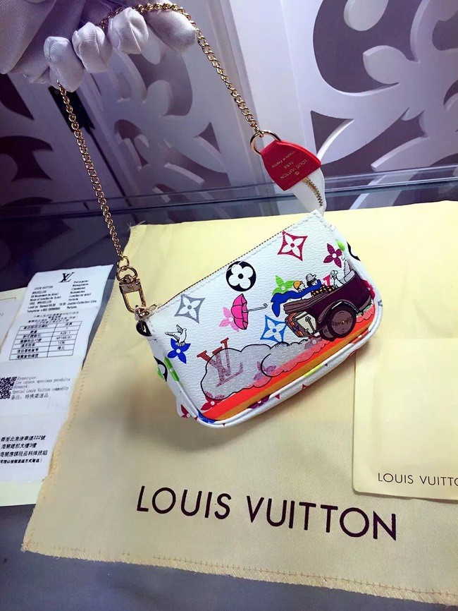 Louis Vuitton Monogram Multicolore Milla Clutch M41655 White JH00882iO55