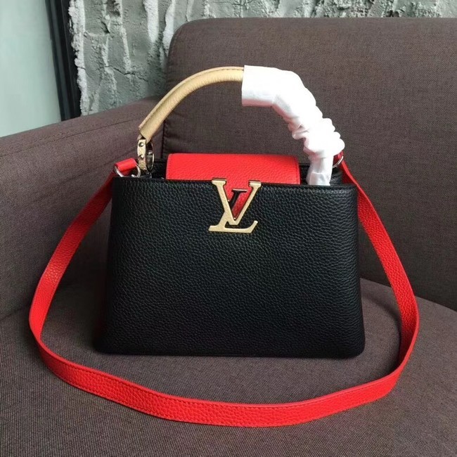 Louis vuitton original CAPUCINES PM M51814 black&red JH01535Sx31