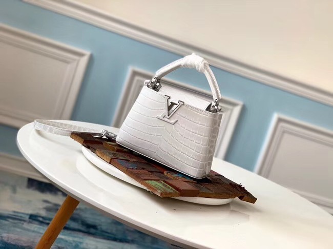 Louis vuitton original crocodile CAPUCINES Mini M93163 cream JH01056GL26