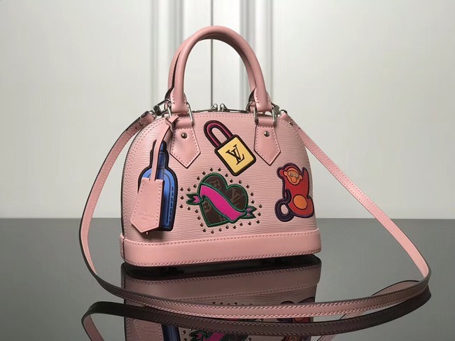 Louis Vuitton original Epi Leather ALMA BB M52481 Rose Ballerine Pink JH01628Dy68