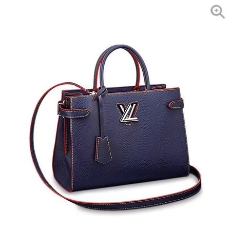 Louis Vuitton original Epi Leather Montaigne Tote Bag MM 54810 dark blue JH00559BV46