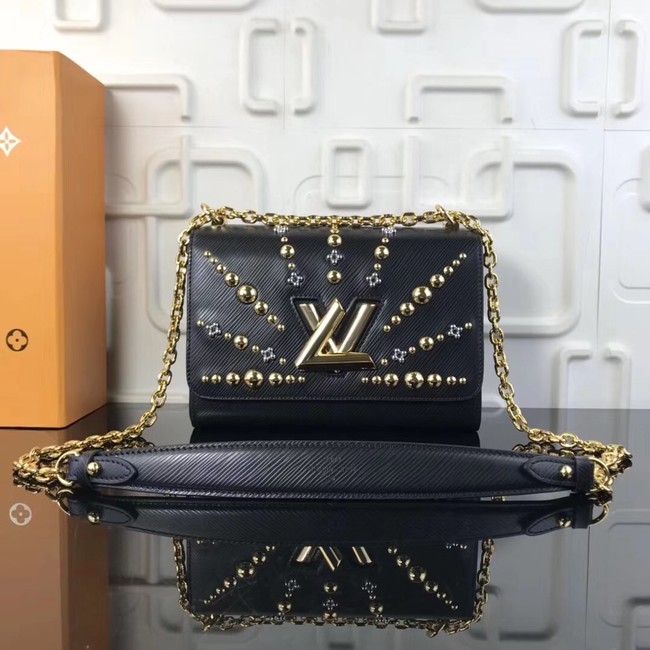 Louis vuitton original epi leather TWIST MM M52510 black JH01548Ug45