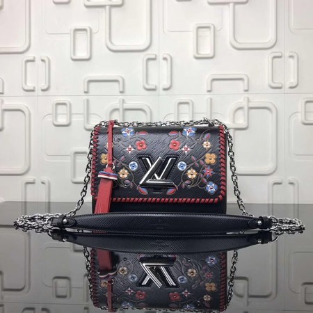 louis vuitton original epi leather twist Monogram flower M50282 black JH00263ul51
