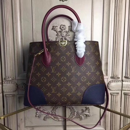 louis vuitton original Leather Monogram Canvas Tote Bag M41597 blue JH00434ym68