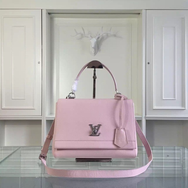 Louis Vuitton original litchi leather tote bag 50250 pink JH01087um78