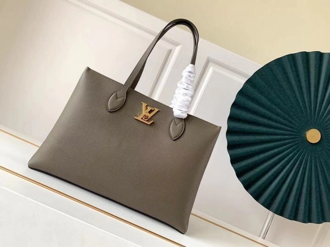 Louis vuitton original LOCKME SHOPPER M57345 Khaki Green JH00234lH78