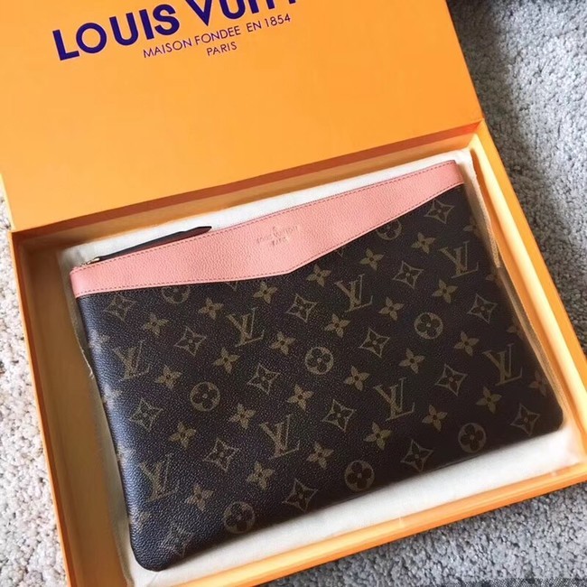 Louis vuitton original Monogram Canvas DAILY POUCH M62048 pink JH01275DO87
