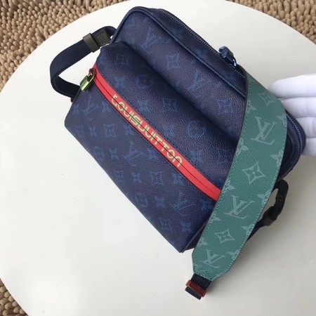 Louis vuitton original Monogram Canvas messenger bag M43843 blue JH00191Ye63