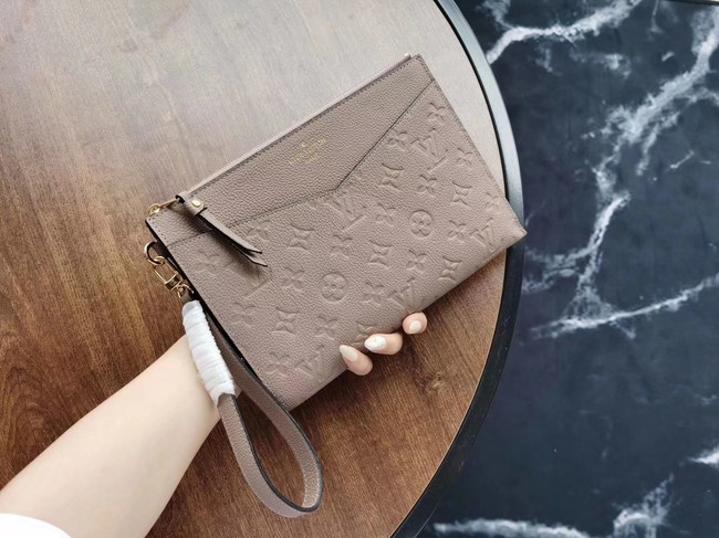 Louis Vuitton Original Monogram Empreinte Clutch bag MELANIE M68705 grey JH00584zr86