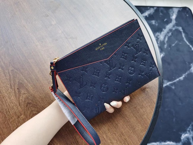 Louis Vuitton Original Monogram Empreinte Clutch bag MELANIE M68705 Navy blue JH00587Ga14